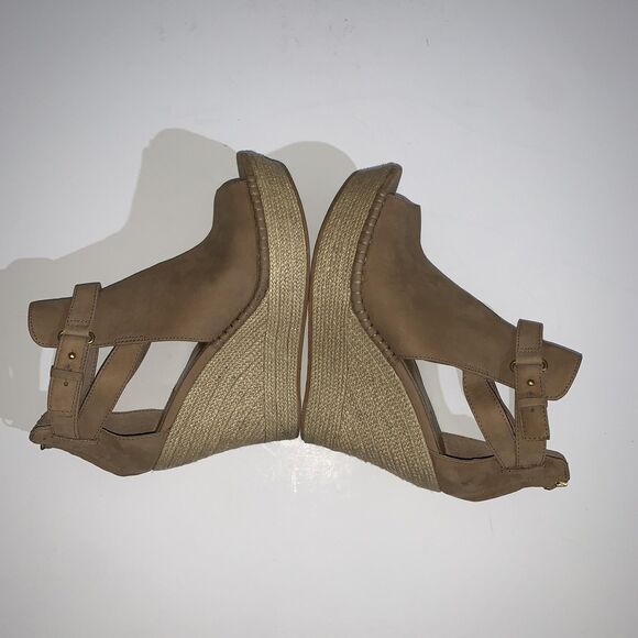 UGG Shoes Womens 9.5 Jolina Tan Wedge Sandals Espadrille Ankle Zip 1010994 - Picture 9 of 10